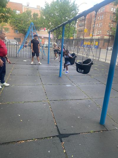 The neighbourhood playground where the children play outside