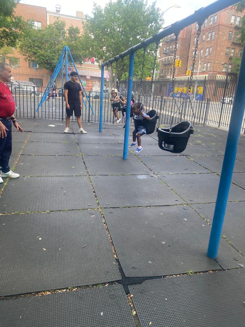 The neighbourhood playground where the children play outside
